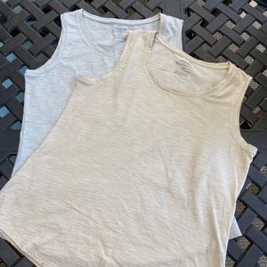 Chico’s metallic gold & silver loose-fitting Ts